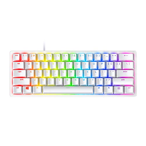 Razer Huntsman Mini 60% Gaming Keyboard + Goliathus Extended Chroma Bundle: Linear Optical Switches - Mercury White - color: Mercury White, size: Keyboard + Mousepad