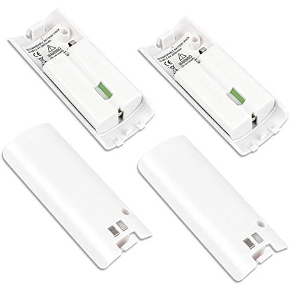 4 Pcs Wii Remote Batteries Rechargeable, 2800mAh High-Capacity Rechargeable Batteries for Nintendo Wii/Wii U Remote Controller (White)
