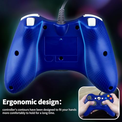 OSTENT Wired USB Controller Gamepad Joystick for Microsoft Xbox 360 Console Windows PC Laptop Computer Video Game Color Blue - color: Blue