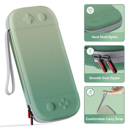 STARTRC GAMES Slim Carrying Case for Nintendo Switch 2 2025, Hard Shell Travel Case with 12 Game Card Slots, Portable Carry Bag for Switch 2 Console Green - color: Green