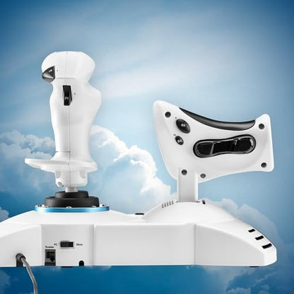Thrustmaster T-Flight Hotas One MSFS 2024 Collector Edition - XBOX & PC | Detachable design, Officially licensed, 5 axes, 14 buttons, rapid trigger, hat switch, detachable throttle, dual rudder - style: MSFS White Edition Xbox Series X/S | PC