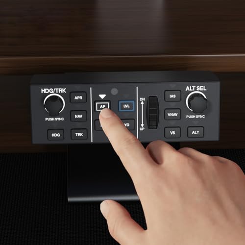 Flight Simulator Digital Autopilot Panel Professional General Aviation Control for Home Cockpit & Desktop Setup PC Flight Simulation Controls - Authentic Aircraft Feel, Plug-and-Play, Aluminum Alloy Stand Included