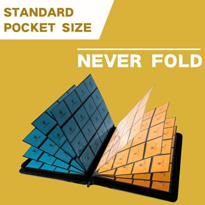 1000+ Pockets Trading Card Binder, 16-Pocket Card Ablum Compatible with MTG,Sports Cards & Other Standard Size Trading Cards (Yellow) - color: Yellow