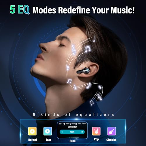 Wireless Earbuds, Touch Screen Case, ANC/ENC Noise Cancelling, 48H, Dark Black