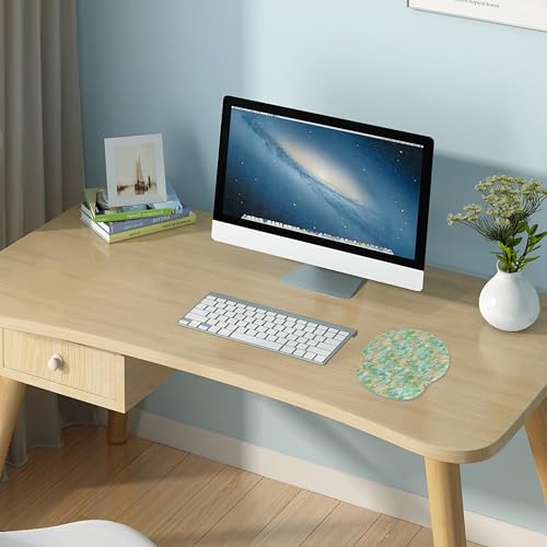Ergonomic Mouse Pad with Wrist Support,Non-Slip Rubber Base for Computer Laptop & Mac,Lightweight Rest for Home,Office & Travel (Green and Buttflies) - color: Green and Buttflies