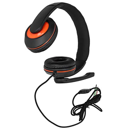 Gaming Headset Noise Cancelling Over Ear Wired Gaming Headphones with Mic for PC and One, Comfortable PU Leather, Adjustable Volume
