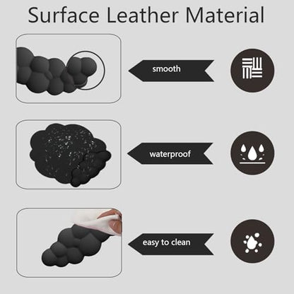 Cloud Wrist Rest Keyboard Ergonomic Wrist Pad for Keyboard and Mouse Coaster Cloud Mouse Pad Set Leather PU Non-Slip Wrist Rest Support for Computer Laptop Gaming Mac Home Office Relief Pain Black - color: 3pcs Leather Black