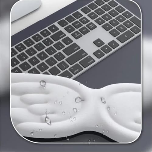 inbesk Angel Wing Wrist Rest Ergonomic Memory Foam Wrist Rest for Computer Keyboard Mouse Set, Cute Gaming Keyboard Cushion Hand Support PU Leather Surface Anti-Slip Waterproof White Angel Wing(white) - color: White