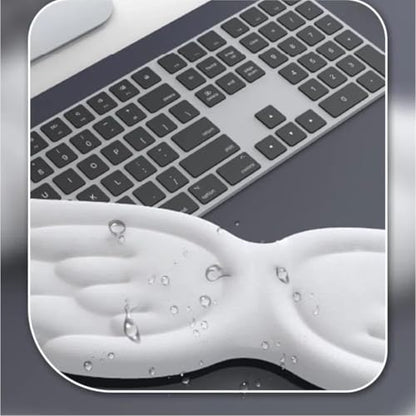inbesk Angel Wing Wrist Rest Ergonomic Memory Foam Wrist Rest for Computer Keyboard Mouse Set, Cute Gaming Keyboard Cushion Hand Support PU Leather Surface Anti-Slip Waterproof White Angel Wing(white) - color: White