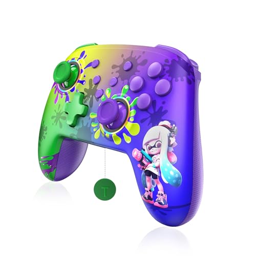 NexiGo Wireless Controller (No Deadzone) for Switch 2 and Switch, Bluetooth Controllers for Nintendo Switch with Vibration, Motion, Turbo and LED Light (Inkling) - color: Inkling, style: Regular