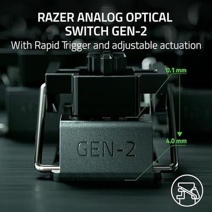 Razer Huntsman V3 Pro TKL Esports Gaming Keyboard: Analog Optical Switches - Razer Snap Tap - Rapid Trigger - Adjustable Actuation - Media Keys & Dial - Doubleshot PBT Keycaps - Wrist Rest - Black - color: Black, size: TKL, style: 1000 Hz Polling