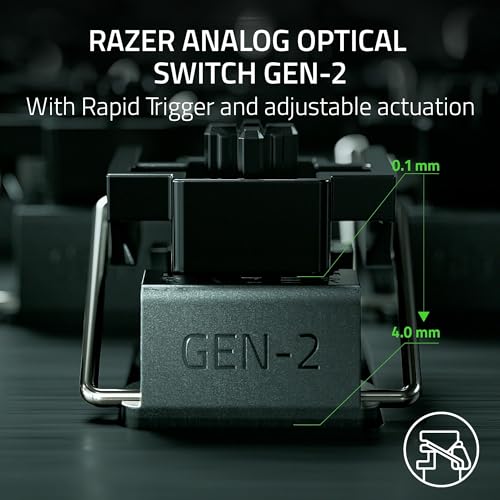 Razer Huntsman V3 Pro TKL Esports Gaming Keyboard: Analog Optical Switches - Razer Snap Tap - Rapid Trigger - Adjustable Actuation - Media Keys & Dial - Doubleshot PBT Keycaps - Wrist Rest - Black - color: Black, size: TKL, style: 1000 Hz Polling