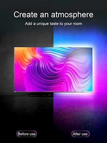 KANTUTOE TV LED Backlight, 23ft LED Lights for 70-100 Inch TVs, RGB TV Backlight Behind with Remote, Music Sync Bluetooth APP Control Strip Lights USB Powered for Bedroom, Gaming Room, Home Décor - size: 23FT for 70"-100" TV