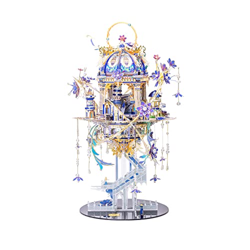 MU 3D Metal Puzzle for Adults Romeo and Juliet with Lighting Musix Box Set, Elf Palace Model Kits Miniature Architecture Building, Role-Playing Brain Teaser Love Gift Home Decor - color: Romeo and Juliet