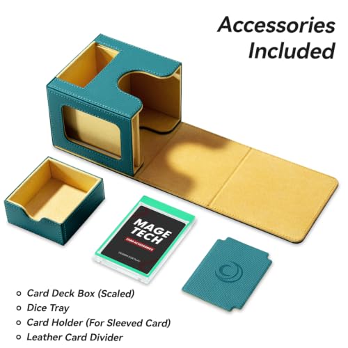 Card Deck Box for MTG Commander - Patented Design, Commander Display, As Deck Holder, Fits 100 Double-Sleeved Cards, Include 35pt Card Brick & Dice Tray (8. Home) - color: 8. Home