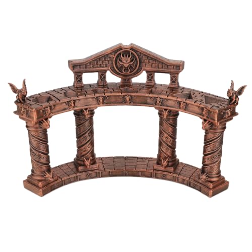 Winged Guardian Dice Holder for a Polyhedral Set, Fantasy RPG Display | Hand-Painted Antique Red Copper; Dragon-Themed Dice Storage Display for TTRPG Collections and Gamer Gifts - AF1198C - color: Dice Display Stand C