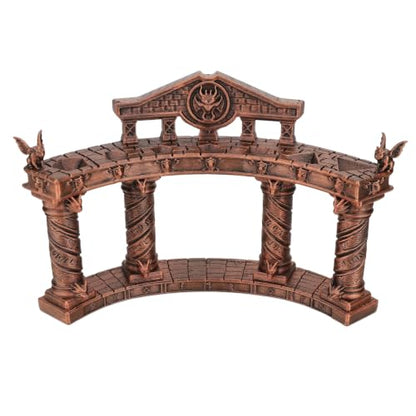 Winged Guardian Dice Holder for a Polyhedral Set, Fantasy RPG Display | Hand-Painted Antique Red Copper; Dragon-Themed Dice Storage Display for TTRPG Collections and Gamer Gifts - AF1198C - color: Dice Display Stand C