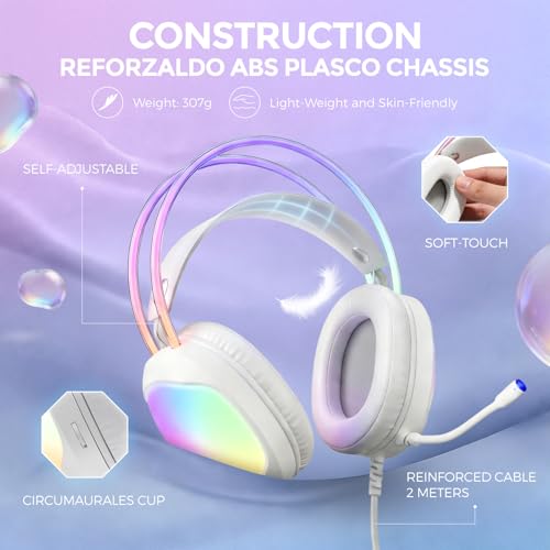 Headset with Mic, RGB Wired Gaming Headset with Surround Sound, Noise Canceling Gaming Headphones for PC, PS5/PS4, Laptop, Mac, Nintendo- HG8959