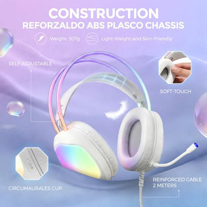 Headset with Mic, RGB Wired Gaming Headset with Surround Sound, Noise Canceling Gaming Headphones for PC, PS5/PS4, Laptop, Mac, Nintendo- HG8959