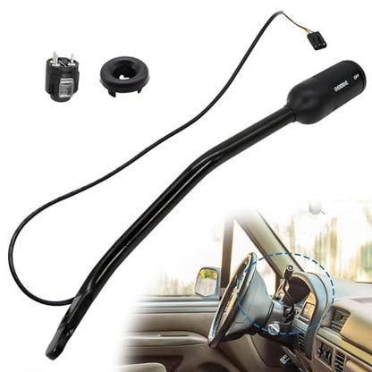 F2TZ-7210-F Transmission Gear Shifter Lever Set with Overdrive Shift Button and Cap Compatible with 1992-1997 Bronco F150 F250 F350 F53 F59 Replace for F4TZ-7210-B F4TZ7210B
