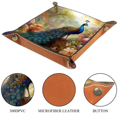 Peacock Flowers Dice Tray Dice Rolling Tray Folding Dice Holder for Dice Games, Like RPG, DND and Other Table Games - color: Multi 16