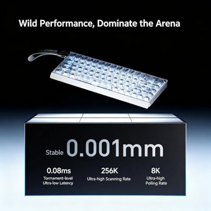 MCHOSE ACE 68 V2 Magnetic Switch Keyboard,65% Hall Effect Rapid Trigger Wired Gaming Keyboard with 0.001mm Adjustable Actuation 8K Hz Polling Rate RGB Backlit Side Printed Keycaps for Esports (Red) - color: ACE68 V2-Red