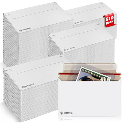 510-Pack Card Shipping Envelopes - 7 x 4.35 Inches Trading Cards Self-Adhesive Mailers, Perfect Fit for Semi-Rigid Sleeves, Toploaders & Ding Defend Protectors - Hobby Mailing Supplies - color: White - 510 Pack