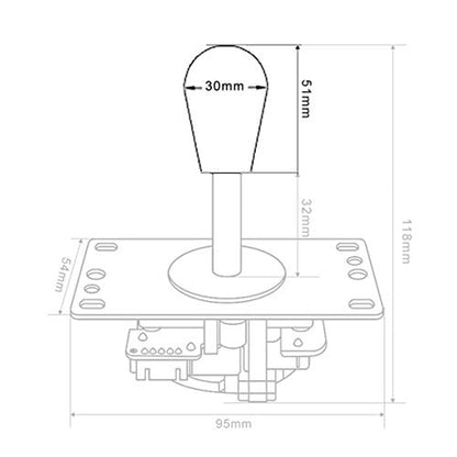 2X Arcade Joystick's Oval Balltop, Arcade Ellipse Topball Handle use for 2 Player Arcade Joystick DIY Kit Sanwa Joystick MAME Jamma Part (Red & Blue) - color: Red & Blue