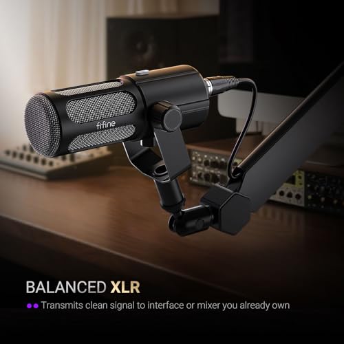FIFINE AmpliTank TANK6 USB/XLR Dynamic Podcast Microphone for Vocal | Home Studio Streaming Mic, Mute Button, Monitoring Headphone Jack, Gain Knob, Metal Material, for Broadcast Recording - size: TANK6