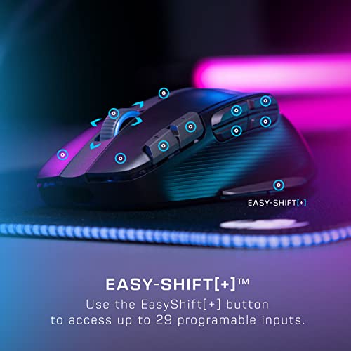 Turtle Beach Kone XP Air Wireless RGB Gaming Mouse for PC | 19K DPI Sensor, Rechargeable 100-Hr Battery, Charging Dock, 29 Programmable Inputs, Ergonomic, Bluetooth, 4D Wheel, Black - color: Black