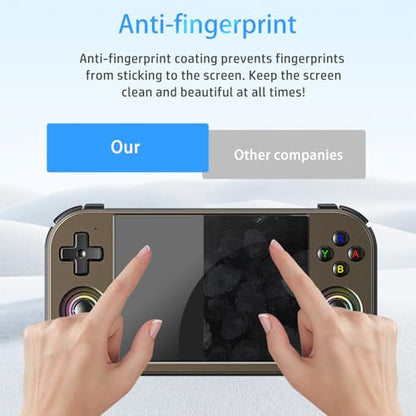 NOUKAJU Screen Protector for RG477M Game Console, HD Tempered Glass,9h Hardness,Scratch,Anti-Fingerprin,Tempered Glass Film Guard for Anbernic RG477M Retro Handheld Game Console[1 Pack]