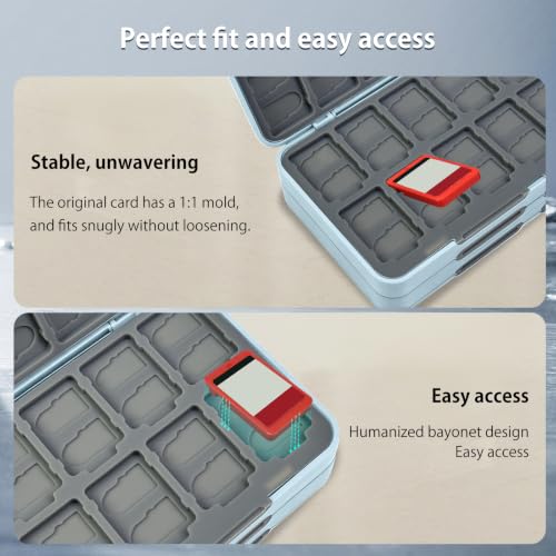 ONETIAOLONG Switch Game Case Holder for Switch 2 & OLED & Lite with 72 Cartridge Slots and 144 Micro SD Card Storage with Magnetic Closure,Protective Hard Shell and Soft Lining for Easy carrying - color: Blue, style: 72-slots