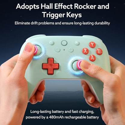 8Bitdo Ultimate 2C Wireless Controller (Mint) - 1000Hz Polling | For Windows PC & Android, Hall Effect Joysticks & Triggers, Remappable L4/R4 Bumpers - color: Mint