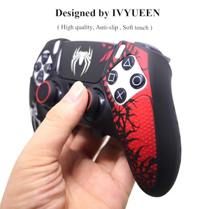Anti-Slip Silicone Skin for Playstation 5 PS5 Edge Wireless Controller Protective Cover Case & Touch Pad Sticker Thumb Grip Caps for DualSense Edge Controller