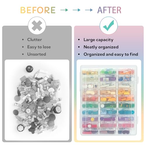 30Pcs Clear Minibrand Organizer with Hinged Lid, Mini Brand Collector for Shopkins, Real Littles(Mini Brands Are Not Included)