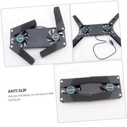 2pcs USB Laptop Cooling Pad Dual Fan Cooler Stand for Gaming Notebooks, Foldable Ventilated Cooler Suitable for Travel and Office Use