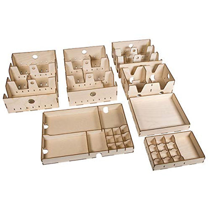 The Broken Token Dead Kingdom Compatible Game Organizer for Kingdom Death Monster - Wood Storage Box with Multiple Trays