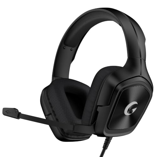 syndesmos Wired Gaming Headset for PS5, PC, Xbox Series X/S, Switch, 207g Ultra-Lightweight, Stereo Bass, 79in Cable with 3.5mm Splitter, Clear Mic, Gamer Gifts