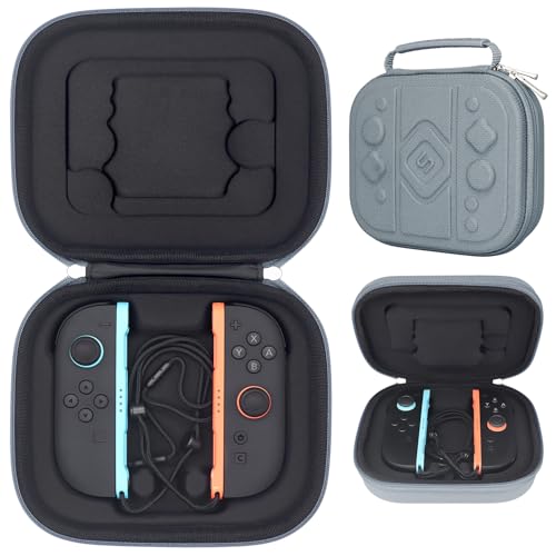 sisma Carry Case Compatible with Nintendo Switch 2 Joy-Con & Straps, Buttons & Joysticks Full Protection, Hard Shell Joycon Compact Pouch Travel Storage Case, Grey - color: Grey - Fits Joy-Con 2 & Straps