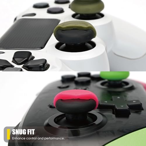 Skull & Co. Skin, CQC and FPS Thumb Grip Set Joystick Cap Analog Stick Cap for Nintendo Switch Pro Controller & PS4 / Slim/Pro Controller- Neon Yellow, 3Pairs(6pcs) - color: Neon Yellow, size: Concave-6pcs