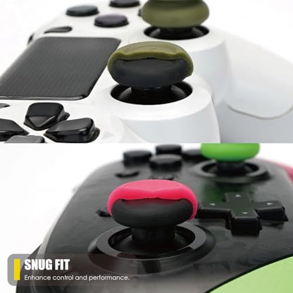 Skull & Co. Skin, CQC and FPS Thumb Grip Set Joystick Cap Analog Stick Cap for Nintendo Switch Pro Controller & PS4 / Slim/Pro Controller- Neon Yellow, 3Pairs(6pcs) - color: Neon Yellow, size: Concave-6pcs