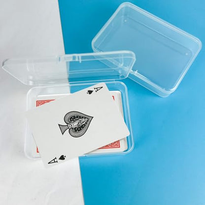 8 Pcs Blank Playing Card Case, Clear Plastic Playing Game Card Storage Box Holder for Bank/Business/Game/PTCG Cards Not for Uno - color: 8 PCS Clear