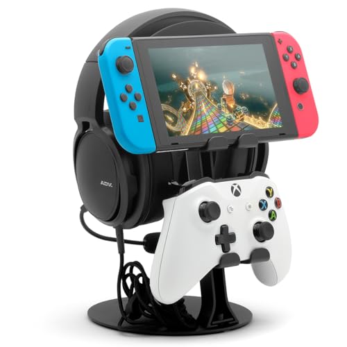 NSMO Hanger Headphone Stand, Controller Holder, Phone Dock, Height Adjustable Hooks, Desk Organizer for Headset/Controller/Switch/Phone
