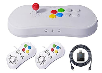 Comes with arcade stick Pro, HDMI, 2 White gamepads and gamelinq to use as a Controller for Sony PS3, PS4 and Nintendo Switch. - style: Arcade Stick Pro Player Pack