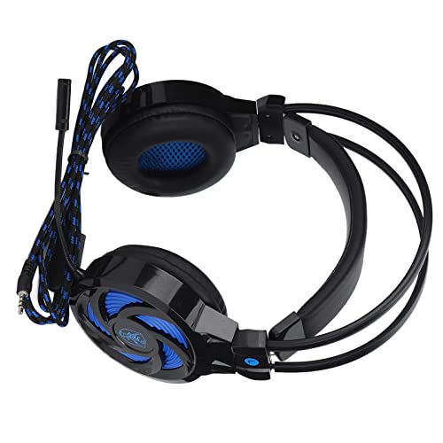 Wired Gaming Headset Comfort Design with Microphone and Volume Control for PC Laptop 40mm Driver Black and Blue