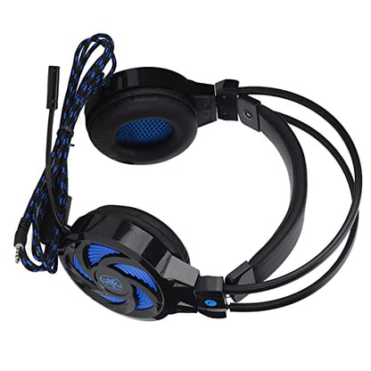 Wired Gaming Headset Comfort Design with Microphone and Volume Control for PC Laptop 40mm Driver Black and Blue