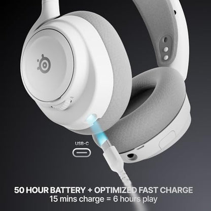 SteelSeries Arctis Nova 7 Wireless Gen 2 Gaming Headset - Real-Time App Control, 50+ HR Play, Neodymium Drivers, Mix 2.4GHz/Bluetooth, PC, PS5, PS4, Switch 1/2, Mobile - White - color: White, style: PC | PlayStation