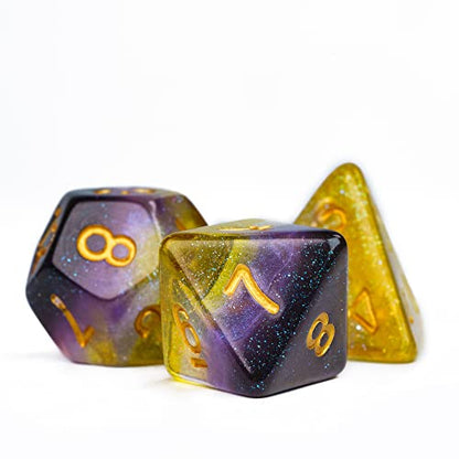 Non-Binary-Pride DND Dice Set Flag D&D Dice Set for RPG Board Games | Homosexual Flag, Leather Storage Bag, for Dungeons and Dragons Role Playing Games - color: Flag-non-binary-pride
