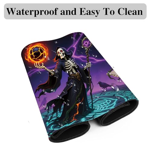 for MTG Playmat, for TCG Play Mat, 24 x 14 inches, Magic Game Card Mat Commander Playmat,Trading Card Inked Game Mat,Battle Game Rubber Non-Slip Mat - Skull Mage - color: Skull Mage