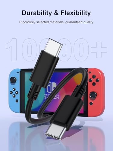 2 Pack Charger for Nintendo Switch,USB-C Fast Wall Charging Block with 6ft Cable,Wall & Travel Charger Adapter for Switch,Steam,ROG Ally